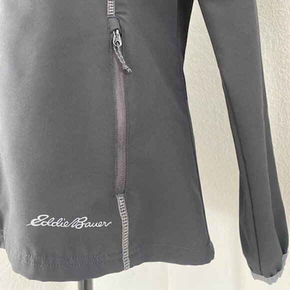 EDDIE BAUER Black Softshell Sandstone Windbreaker Jacket Coat XS - Picture 7 of 11